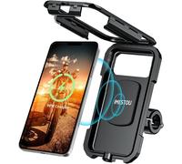 Hamiltion-Support De Téléphone Sans Fil Pour Moto, Étanche Ip67, Avec Chargeur Qi Et Usb C, Rotation À 360° Pour Guidon 22-32 Mm, Charge Rapide Pour Smartphones 4,7"" À 6,1