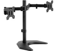 Hamiltion-Support Double Écran Lcd Led, Support De Bureau Autoportant Pour 2 Écrans Jusqu'À 27"", Bras Entièrement Réglables Avec Vesa Max 100 X 100 Mm, Noir, Stand-V002F