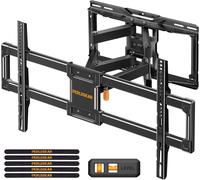 Hamiltion-Support Mural Tv À Mouvement Complet Certifié Ul Pour Écrans Plats/Courbés De 42 À 84 Pouces Jusqu'À 60 Kg, Support Tv Avec Pivotement, Inclinaison Sans Outil, Max Vesa 600 X 400Mm, Pglf12-