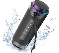 Hamiltion-T7 Haut-Parleur Bluetooth Portable 5.3, Lumière Led Et Étanche Ipx7, Basses Puissantes Et Son Stéréo Hi-Fi À 360°, Haut-Parleur Extérieur Sans Fil Avec Eq Pour Fête, Voyage