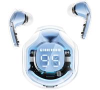 Hamiltion-T8 Ecouteurs Bluetooth Sans Fil, Oreillette Intra-Auriculaire Avec Enc Réduction De Bruit E Hifi Stéréo, Casque Transparente, Contrôle Tactile Etanche Sport Écouteur, Bleu Glace