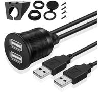 Hamiltion-Tnp Câble Dual Usb Encastrable Pour Tableau De Bord ? Rallonge Double Prise Jack Connecteur 2 Ports Usb Mâle À Femelle Étanche Pour Tableau De Bord De Voiture, Bateau, Moto, Camping-Car (1M