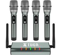 Hamiltion-Uf4600 Système De Microphone Sans Fil Uhf À 4 Canaux, Microphone Sans Fil Avec 4 Micros Portables Et Mini Récepteur, Construction En Métal, Fêtes, Événements En Plein Air