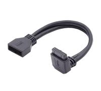 Hamiltion-Usb 3.0 20Pin 19Pin Motherboard 90 Degree Down Angled Extension Cable 5Gbps