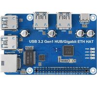Hamiltion-Usb 3.2 Gen1 And Gigabit Ethernet Hub Hat For Raspberry Pi Zero/Zero W/4B/3B/3B+, 3X Usb 3.2 Gen1 1X Gigabit Ethernet Driver-Free Plug & Play