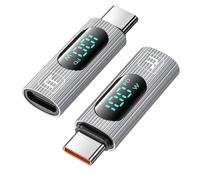 Hamiltion-Usb C Adapter Avec Led Affichagecable [Lot De 2] Adaptateur Usb C Mâle À Usb C Extension Féminin 100W, Charge Rapide Compatible Avec Macbook,Ipad,Iphone 16 15,Samsung Galaxy S23/S22