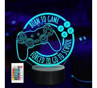Hamiltion-Veilleuse De Jeu 16 Couleurs Changeantes Avec Télécommande ,Cadeau De Jeu Pour Chambre D'enfant,Joueur De Jeu,Born To Game Forced To Go To School Lamp