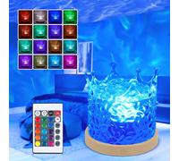 Hamiltion-Veilleuse Ondulation De L'eau,16 Couleurs Cube Cristal Lampe Aurore Boréale,Aurore Projecteur Ciel Etoile,Projecteur D'eau 3d,Télécommande,Projecteur Galaxie Pour Fête,Chambre À Couche