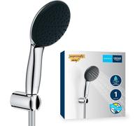 Hamiltion-Vitalio Start 110, Ensemble De Douche Avec Douchette Ronde 1 Jet, Support De Douche Mural Universel, Flexible 1,75M, Economie D'Eau, A Coller Avec Quickglue Ou À Visser, Chromé, 27944001