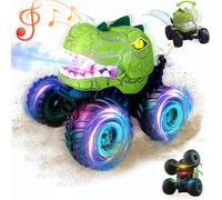 Hamiltion-Voiture Télécommandée Dinosaur Monster Truck Pour 3 4 5 6 7 8+ Years, 360° Rotation Dinosaur Remote Controlled Car With Spray, Music, Led Lights, 2.4Ghz Rc Car