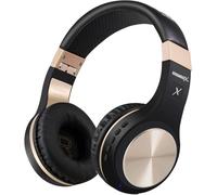 Hamiltion-Xbt-80 Casque Audio Stéréo Sans Fil Et Filaire Bluetooth Pliable Supra-Auriculaire Avec Micro Et Contrôle Du Volume Pour Pc/Téléphone Portable/Télé/Ipad (Noir Et Or)