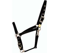 Hamilton 8DAS AVBK Licol de Cheval Arabe en Nylon pour Chevaux de 800 à 500 kg avec Menton et Gorge réglables, Noir