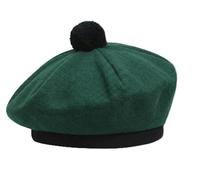 Hamilton Kilts Béret écossais Tam o Shanter Tammie Bonnet écossais Chapeau Tartan Casquette à Carreaux Acrylique avec Pompon, Green