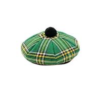 Hamilton Kilts Béret écossais Tam o Shanter Tammie Bonnet écossais tartan en laine acrylique avec pompon, taille unique Vert irlandais