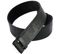 Hamilton Kilts Ceinture kilt écossais Highland en cuir avec motifs celtiques en relief et taille réglable - S