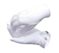 Hamilton Kilts Gants en coton blanc, boussole de parade, insignes maçonniques, cadeau pour une soirée franc-maçonne, blanc, taille L