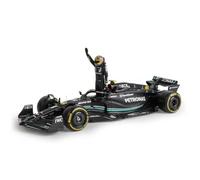 HAMILTON LEWIS F1 Mercedes W14E et figure du pilote haute 8cm 2023 Formule 1 F1 - échelle 1/24 22cm Modèle Auto DieCast Bburago 18-28037-44