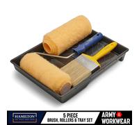 Hamilton Lot 5 Rouleaux 9" Maçonnerie + Bac + Pinceau Extérieur