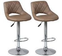 HAMILTON - Lot de 2 Tabourets de Bar Marron -