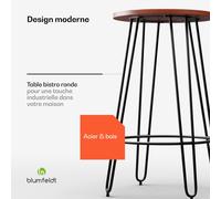 Hamilton Table de bistro Ø 60 cm structure bois acier