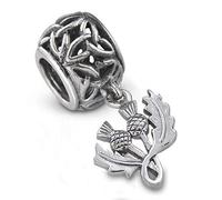 Hamilton & Young Breloque en argent sterling 925 avec nœud de la Trinité celtique en argent sterling 925 avec motif traditionnel écossais entrelacé