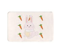 HAMISBEL Paillasson lapin souriant, 40,6 x 61 cm, convient pour salle de bain, cuisine, chambre à coucher, décoration d'intérieur, facile à nettoyer.