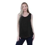 Hamishkane® Femmes Italien sans Manches Ruché Vest Top | Elegant Femmes Summer Tops UK - Chic Crop T-Shirt pour Femme UK, Noir , Taille unique