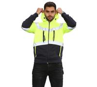 Hamishkane® Homme Veste Haute Visibilité, Sweat Capuche Zippé, Patch de Contraste Pull Over Sweat Polaire Homme, Veste de Travail Chantier