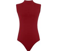 Hamishkane Justaucorps uni sans manches à col montant pour femme, bordeaux, 36-38