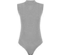 Hamishkane Justaucorps uni sans manches à col montant pour femme, gris, 40-42