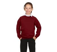 Hamishkane® Pull pour enfants uniforme garçons et filles - Sweat uni à manches longues et col rond - Pull essentiel pour uniforme scolaire garçons et filles, bordeaux, 9-10 ans