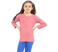 Hamishkane® T-shirt d'école à manches longues pour enfants, col rond uni, haut extensible à manches longues, t-shirts décontractés et confortables pour enfants - Chemises d'école pour garçons et