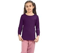 Hamishkane® T-shirt d'école à manches longues pour enfants, col rond uni, haut extensible à manches longues, t-shirts décontractés et confortables pour enfants - Chemises d'école pour garçons et