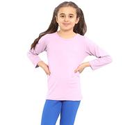 Hamishkane® T-shirt d'école à manches longues pour enfants, col rond uni, haut extensible à manches longues, t-shirts décontractés et confortables pour enfants - Chemises d'école pour garçons et
