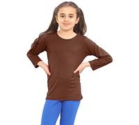 Hamishkane® T-shirt d'école à manches longues pour enfants, col rond uni, haut extensible à manches longues, t-shirts décontractés et confortables pour enfants - Chemises d'école pour garçons et