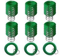 HAMIYELL Lot de 36 porte-clés colorés en spirale à ressort (vert uni)