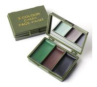 HAMKU 1 Pièce Camouflage Militaire, Grimage Militaire, Kit De Maquillage Camouflage Avec Miroir Et Crème, Noir, Olive, Marron, Pour Survie Militaire/De L’Armée(3 Couleurs)