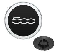 HAMKU 1 Pièces Enjoliveur pour FI-at 500, Accessoire pour Garniture De Capuchon De Roue 500, Accessoires De Mise À Niveau De Capuchon De Roue Central Extérieur Remplacement pour 500(Noir Argent)