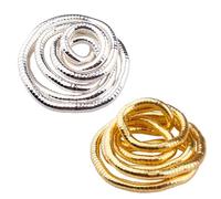 HAMKU 2 Pièces Alliage Bendable Snake Necklace, 6x900mm Collier Serpent Pliable,Réglable Flexible,Cadeau Homme, Cadeau pour Femme,Collier Hip Hop(Or + Argent)