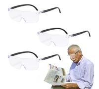 HAMKU 3 Pièces Loupe 2 X300%,1X500%,Loupe De Lecture,Loupe De Lecture Portable Pour Travail Rapproché Anti-Lumière Bleue,Loupe De Porteur De Lunettes