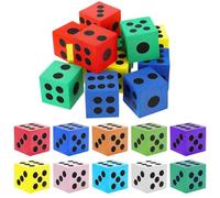 HAMKU 30 Pièces Mousse Dés Éponge Douce,Dés De Jeux Mousse,Dé En Mousse,Pour Jouer À Des Jeux Comme Tenzi, Farkle, Bunco Ou L'Enseignement Des Mathématiques (10 Couleurs)