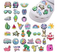 HAMKU 35 Pièces Charmes de Chaussure, Pins Croc Charmes de Chaussure, Pins Croc, Breloque pour Sabots Sandales, pour jeunes filles et garçons