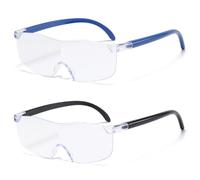 HAMKU Loupe de Lecture 300%, Loupe Grossissante pour Porteurs de Lunettes, Anti-Lumière Bleue, Aide à la Lecture pour Personnes Âgées, pour Le Travail Rapproché, 2 pièce