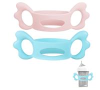 HAMKU Poignées de Biberon, Poignée de Biberon en Silicone, Poignée en Silicone pour Biberons, Poignées de Biberon à Col Large, pour Bébé pour la Conception de Préhension de Bébé, 2 pièce