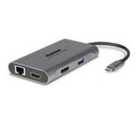 Hamlet Station d'accueil HDKC-PD400D – USB 3.2 Gen 1 Type-C, 2 x HDMI, avec fil – Gris