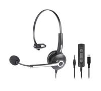 Hamlet HHEADM-CJM casque Avec fil Arceau Bureau/Centre d'appels USB Type-C Noir
