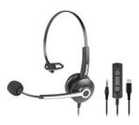 Hamlet HHEADM-CJM écouteur/casque Avec fil Arceau Bureau/Centre d'appels USB Type-C Noir Noir G