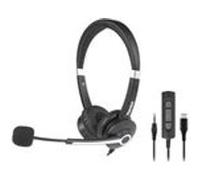 Hamlet HHEADM-CJS casque Avec fil Arceau Bureau/Centre d'appels USB Type-C Noir