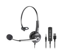 Hamlet HHEADM-UJM écouteur/casque Avec fil Arceau Bureau/Centre d'appels USB Type-A Noir Noir G
