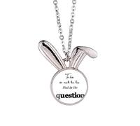 Hamlet to be or not to be Rabbit Collier Pendentif Lapin Animal Bijoux Cadeau